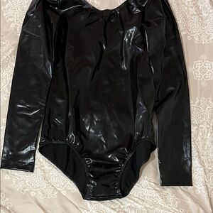 Kids Black Long-Sleeve One-Piece Leotard